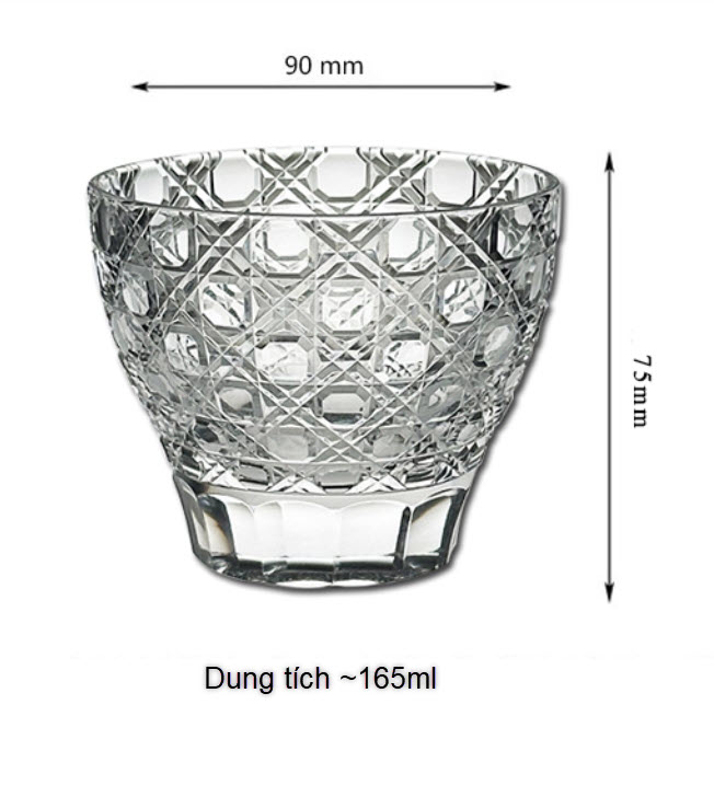 Ly sake lạnh ly whisky pha lê mẫu Pearl 165ml chế tác thủ công Vianasa VS655