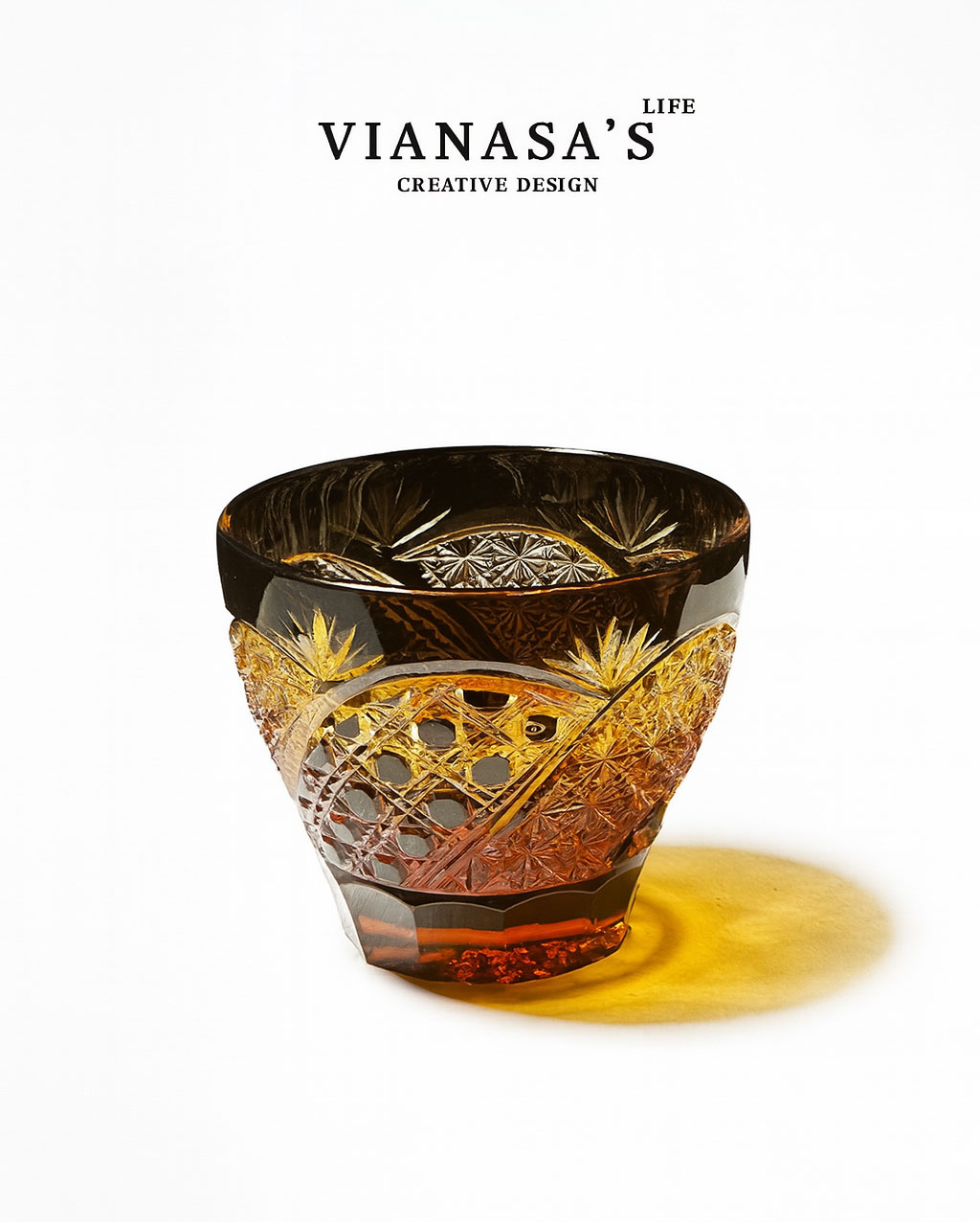 Ly sake lạnh ly whisky pha lê mẫu Moon Night 165ml chế tác thủ công Vianasa VS65688