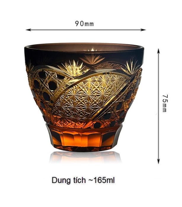 Ly sake lạnh ly whisky pha lê mẫu Moon Night 165ml chế tác thủ công Vianasa VS65688