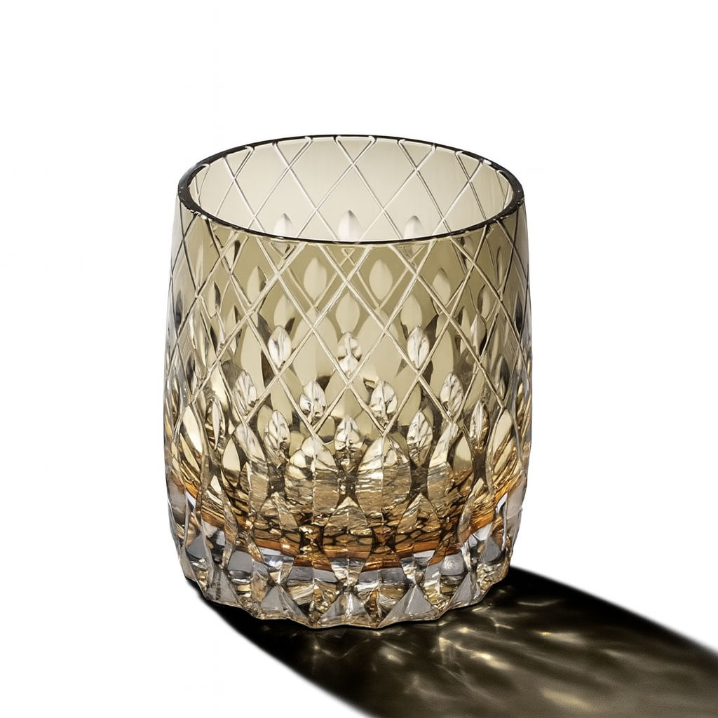 Ly wishky pha lê 330ml chế tác thủ công Edo Kiriko mẫu Rain and Wind Vianasa VS32323A