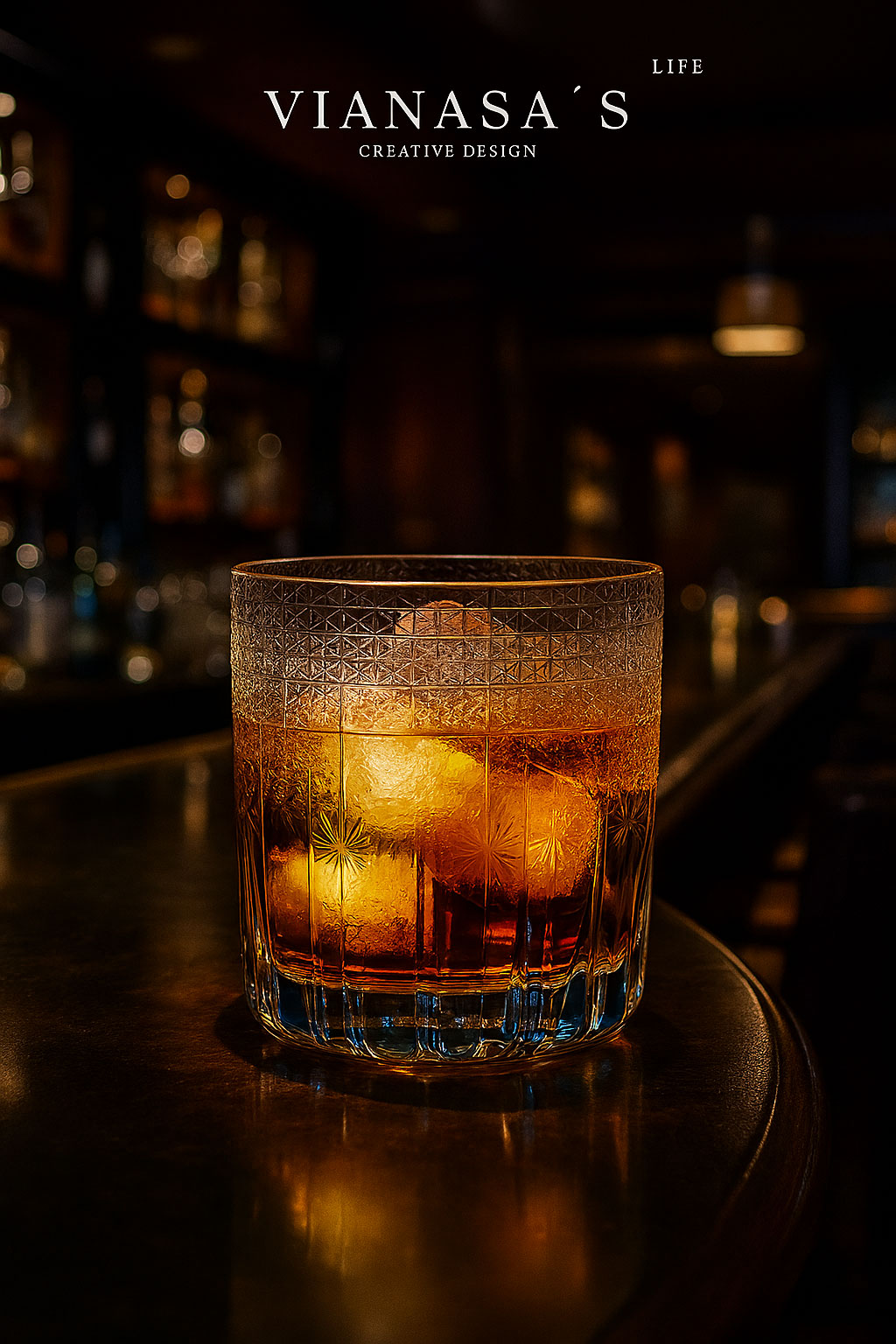 Ly wishky pha lê 260ml chế tác thủ công Edo Kiriko mẫu Blue Midnight Vianasa VS43434B