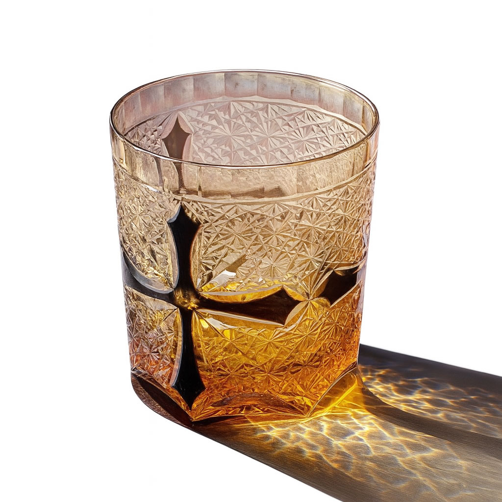 Ly wishky pha lê 280ml chế tác thủ công Edo Kiriko mẫu The Cross Vianasa CL034