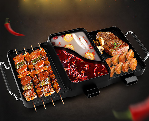 Lẩu điện vỉ nướng hợp kim nhôm Gather King VNDGK07