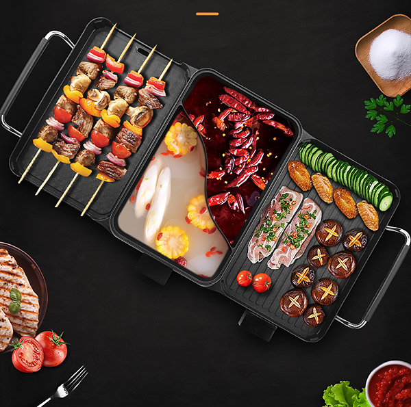 Lẩu điện vỉ nướng hợp kim nhôm Gather King VNDGK07