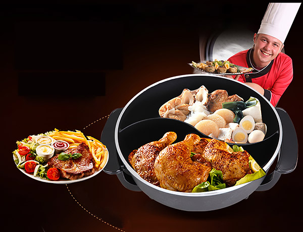 Lẩu điện 4.5L hợp kim nhôm 1800W Gather King VNDGK08