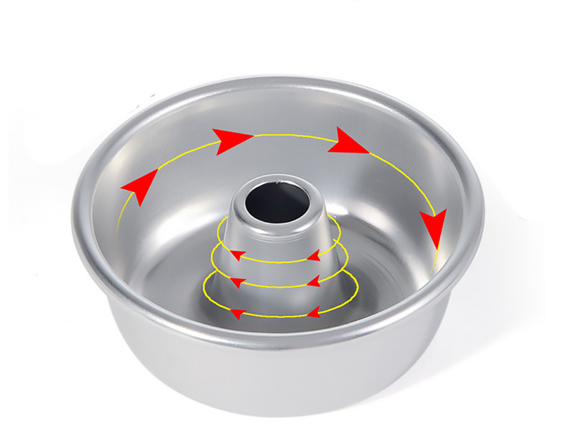 Khuôn làm bánh tròn Sanneng SN6003, hợp kim nhôm, có ống giữa.
