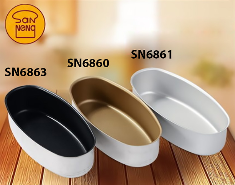 Khuôn làm bánh oval Sanneng SN6860, chất liệu hợp kim nhôm.