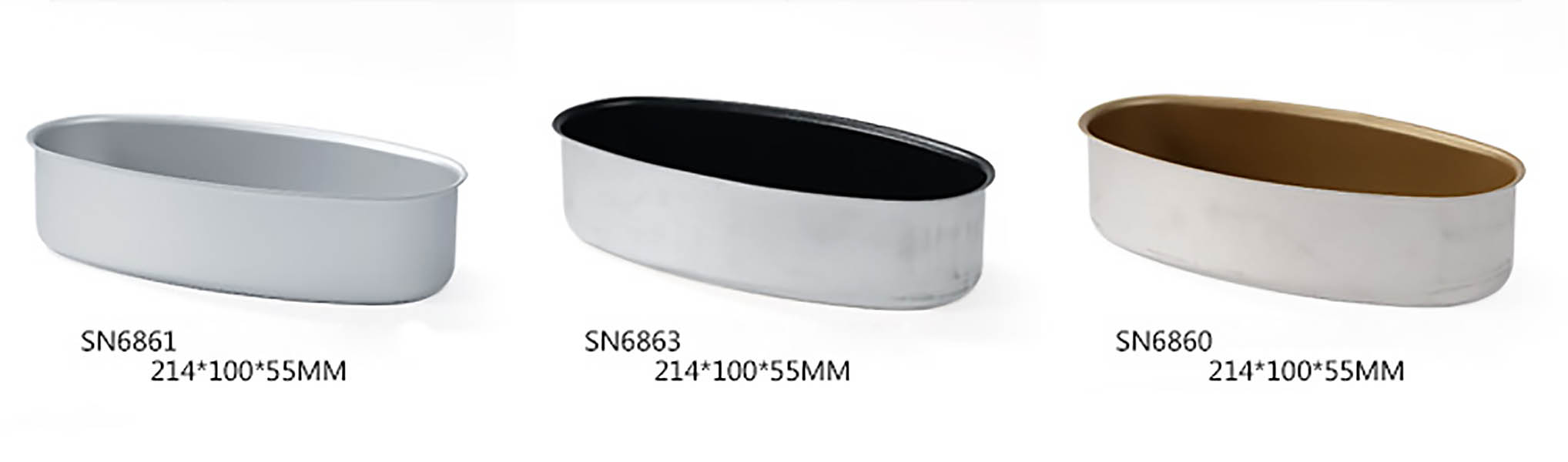 Khuôn làm bánh oval Sanneng SN6860, chất liệu hợp kim nhôm.