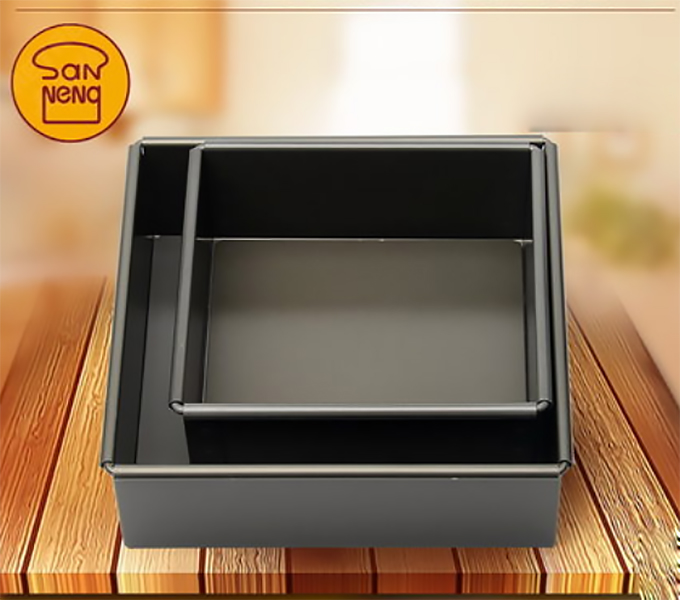 Khuôn làm bánh vuông Sanneng SN5121, chất liệu hợp kim nhôm, đế rời.