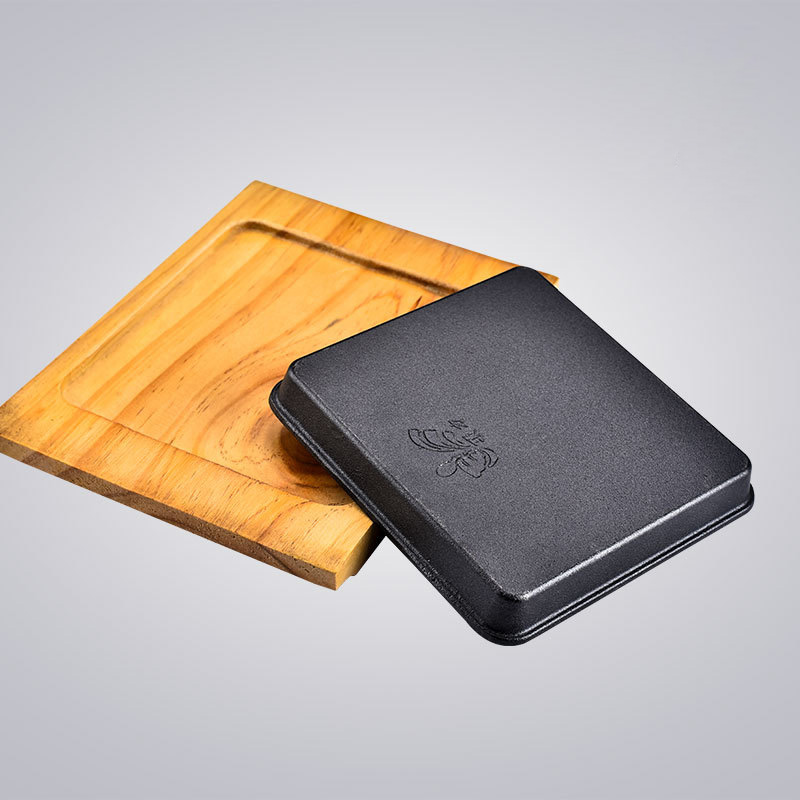 Chảo gang ăn bò beefsteak hình vuông OEM CGCD08