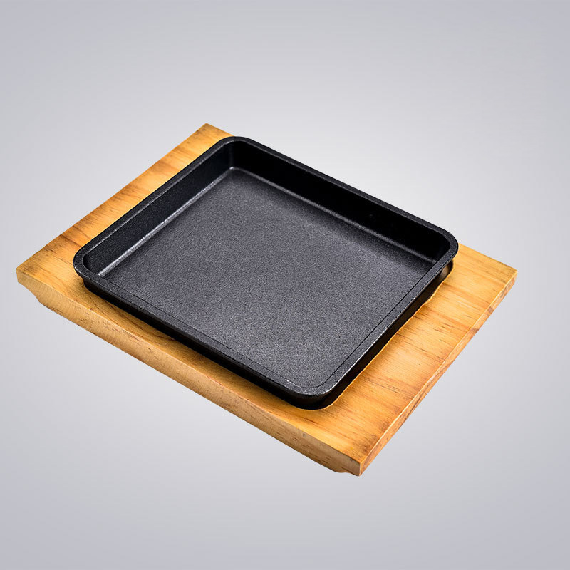 Chảo gang ăn bò beefsteak hình vuông OEM CGCD08