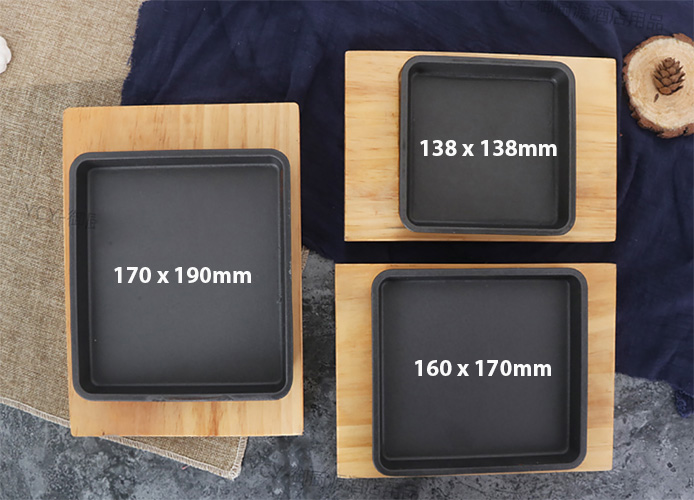 Chảo gang ăn bò beefsteak hình vuông OEM CGCD08