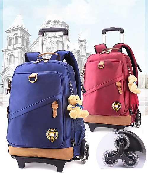 Balo kéo học sinh Oxford X427, chất liệu PES chống nước tốt.