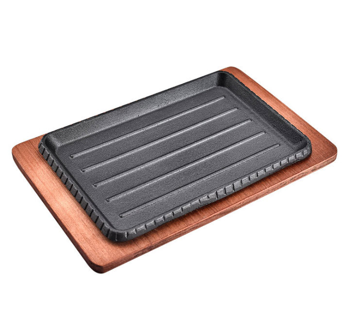 Chảo gang chữ nhật vân nổi ăn beefsteak Ouge OG8966D