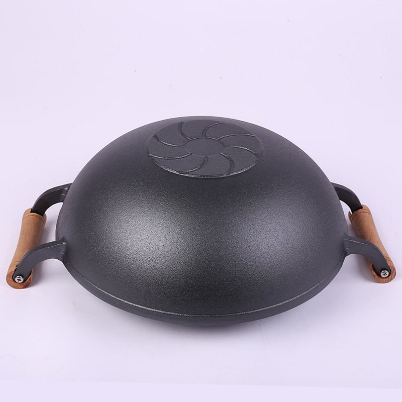 Chảo gang đáy bầu 2 quai dùng bếp từ OEM TAT32
