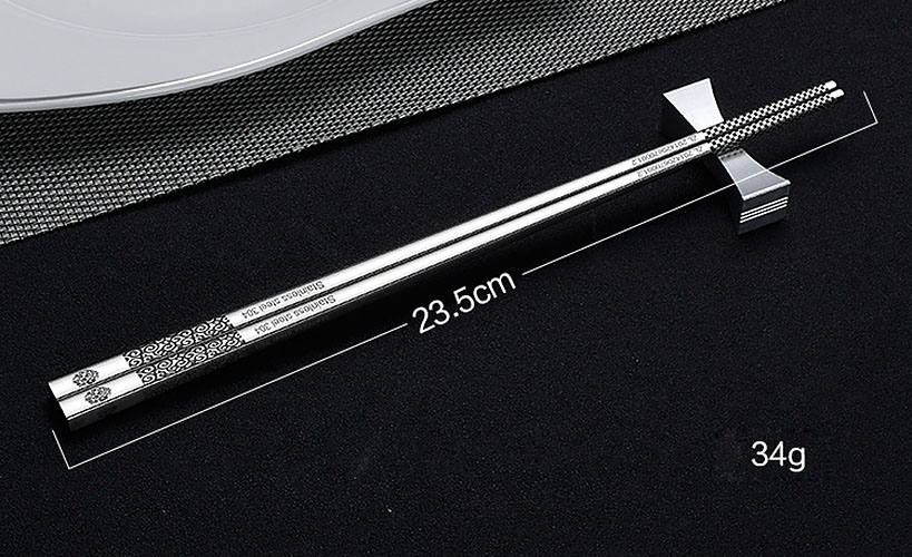 Đũa ăn inox 304 Shoufa SF30401 chống rỉ hoa văn tao nhã.