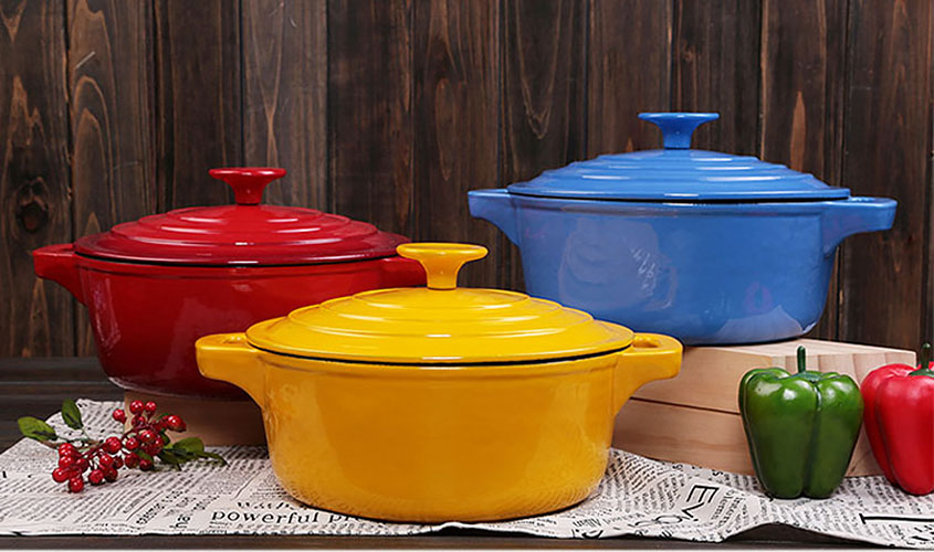 Nồi gang phủ men cao cấp giữ nóng 23cm nắp gang Tasty JK24.