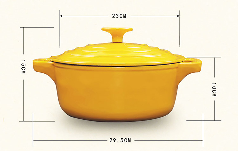 Nồi gang phủ men cao cấp giữ nóng 23cm nắp gang Tasty JK24.