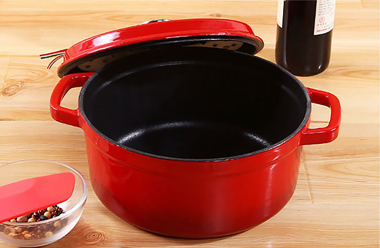 Nồi gang phủ men cao cấp giữ nóng 20-22cm nắp gang Tasty TAT10328.