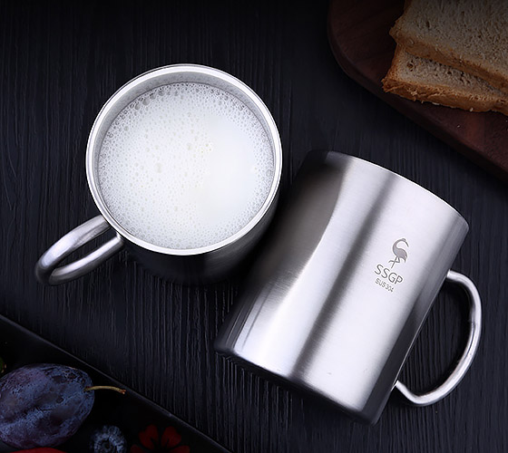 Ca inox 304 cách nhiệt 2 lớp uống cà phê trà nóng 400ml SSGP 11171