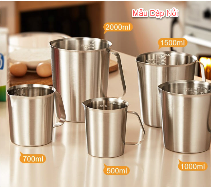 Ca inox 304 có vạch chia dung tích OEM HS502
