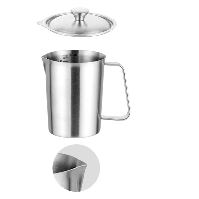 Ca inox 304 có vạch chia dung tích OEM HS502