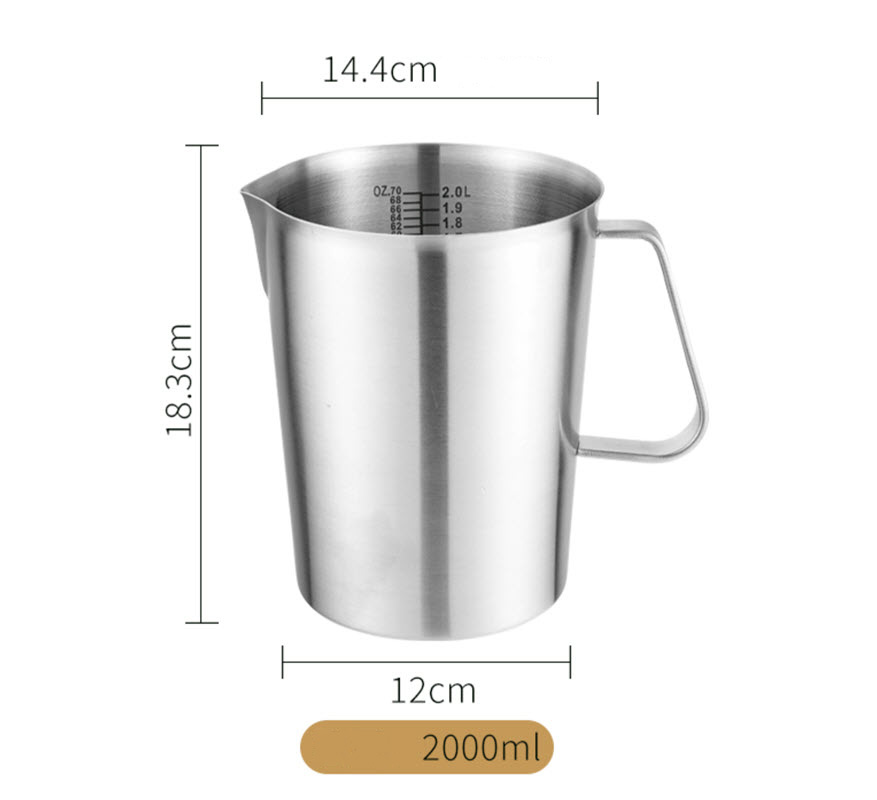 Ca inox 304 có vạch chia dung tích OEM HS502