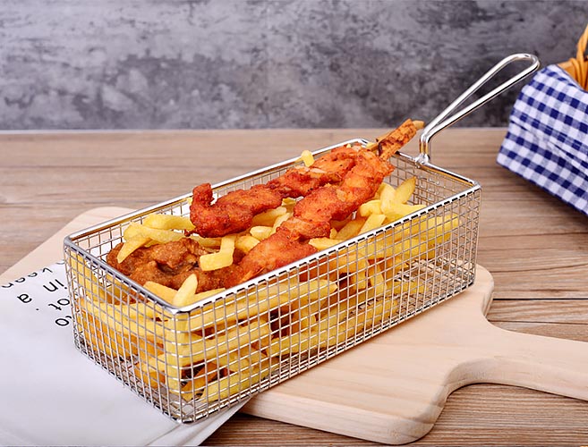 Rổ giỏ chiên nhúng thực phẩm inox 304 Port PO103