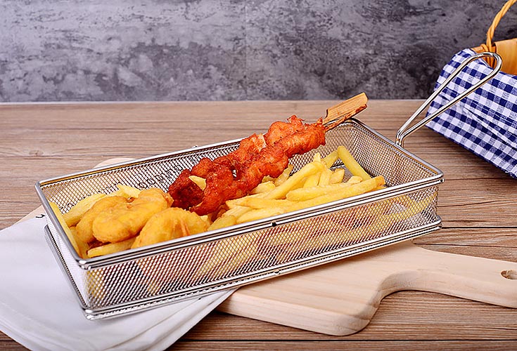 Rổ giỏ chiên nhúng thực phẩm inox 304 Port PO103