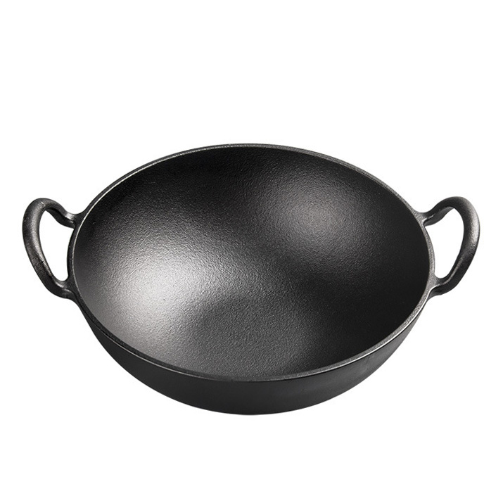 Chảo gang bầu sâu lòng 2 quai Mcooker BC024R.