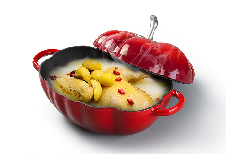 Nồi gang phủ men chống dính trái cà chua 27cm Mcooker BCA20B.