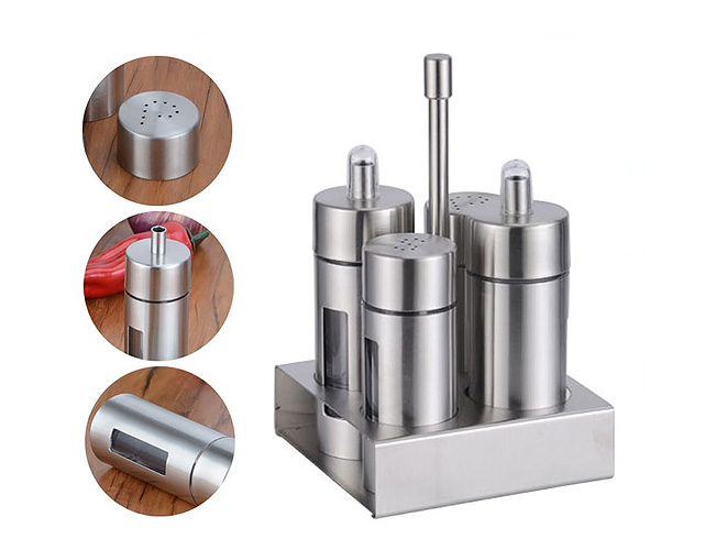 Bộ đựng gia vị Nhựa Pet bọc inox Kasspo KO9869