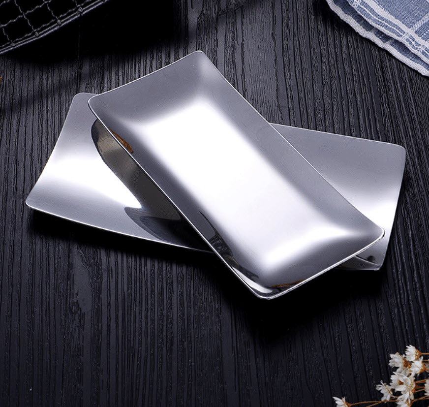 Khay đựng khăn lạnh đựng thức ăn vật dụng inox 304 JY001