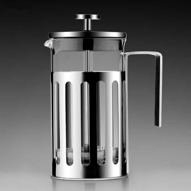 Bình lọc trà pha cà phê thủy tinh bọc inox có đồ chặn ML7644