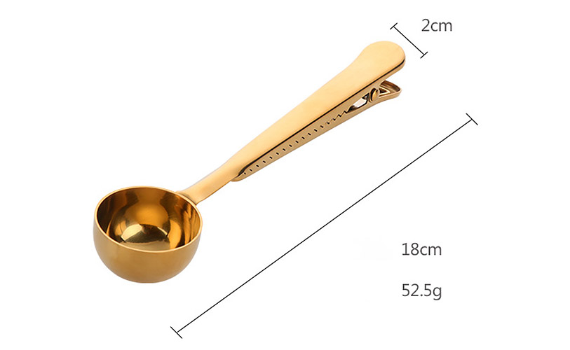 Muỗng múc cà phê đa năng inox 304 mạ vàng Bishda BD002