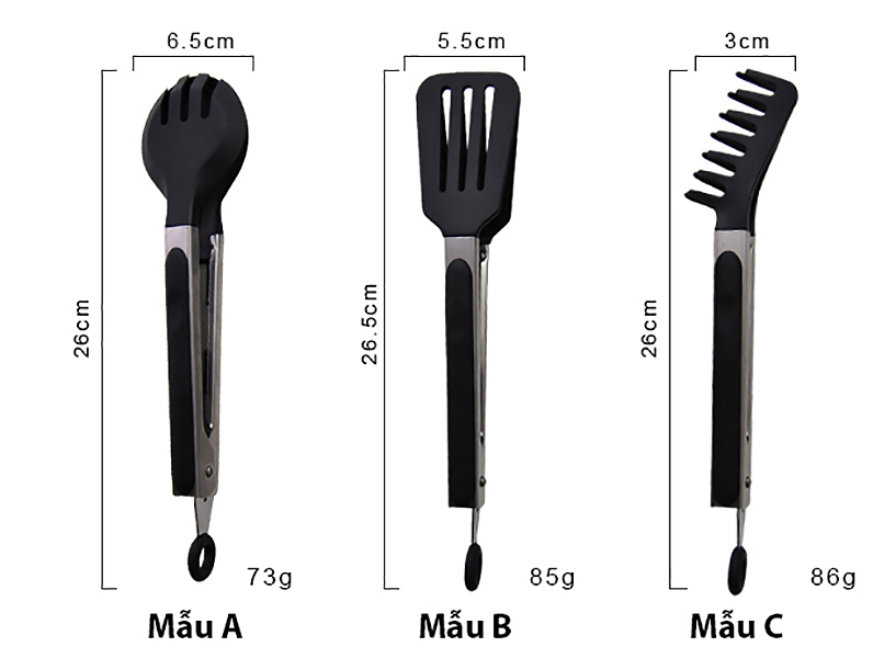 Kẹp gắp thức ăn gắp bánh nhựa PP Vivian VVA001
