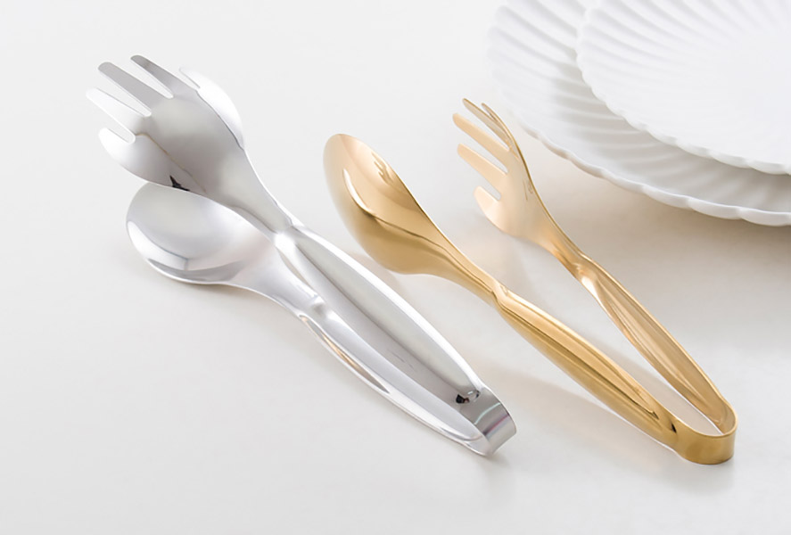 Kẹp gắp thức ăn gắp bánh inox mạ vàng Vivian VVA002