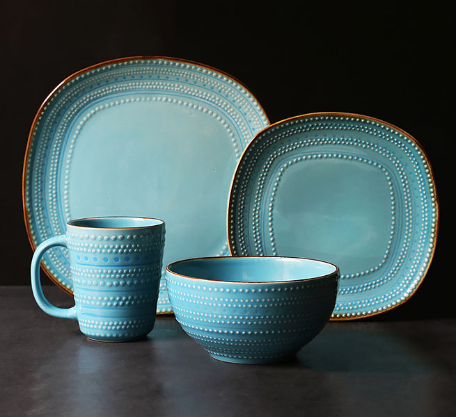 Bộ tô dĩa ly gốm porcelain handmade OMK GCTZ016 cho nhà hàng quán ăn.