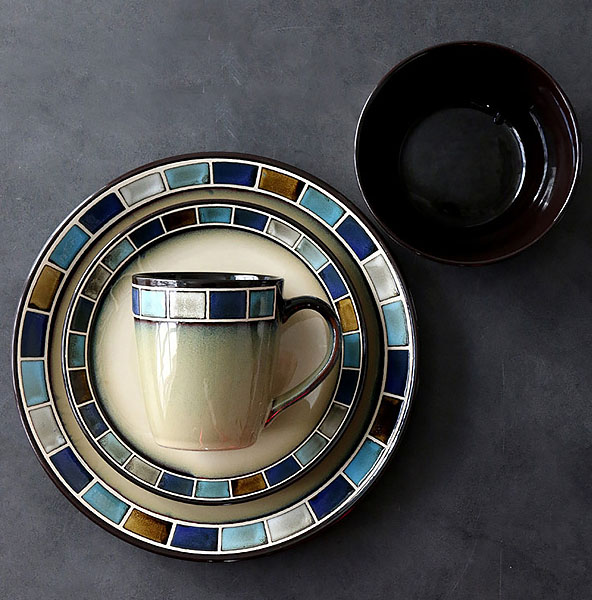 Bộ tô dĩa ly gốm porcelain handmade OMK GT001 nhà hàng quán ăn.
