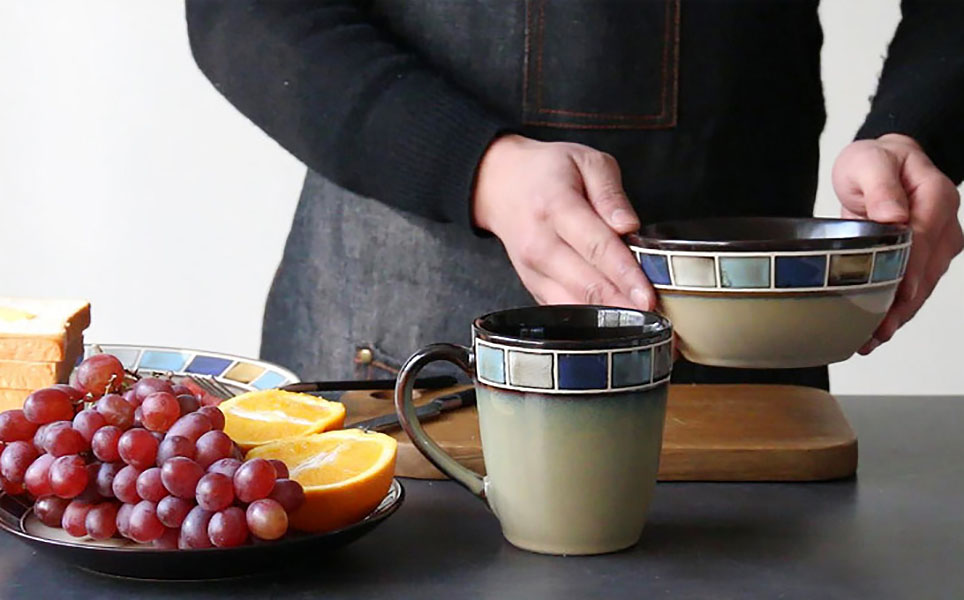 Bộ tô dĩa ly gốm porcelain handmade OMK GT001 nhà hàng quán ăn.