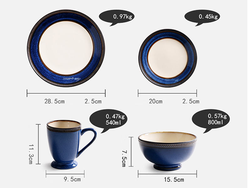 Bộ tô dĩa ly gốm porcelain handmade OMK GT010.