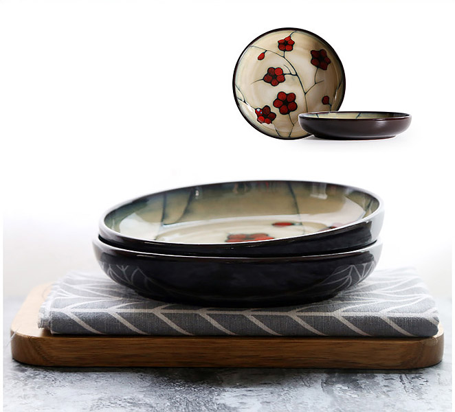 Bộ tô chén dĩa gốm porcelain handmade OMK GC100.