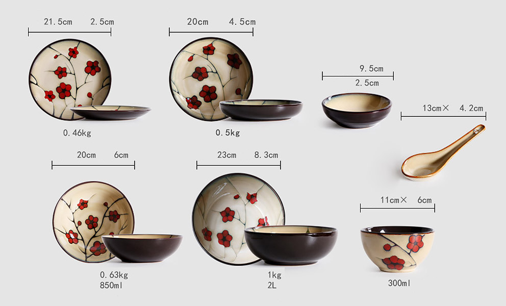 Bộ tô chén dĩa gốm porcelain handmade OMK GC100.