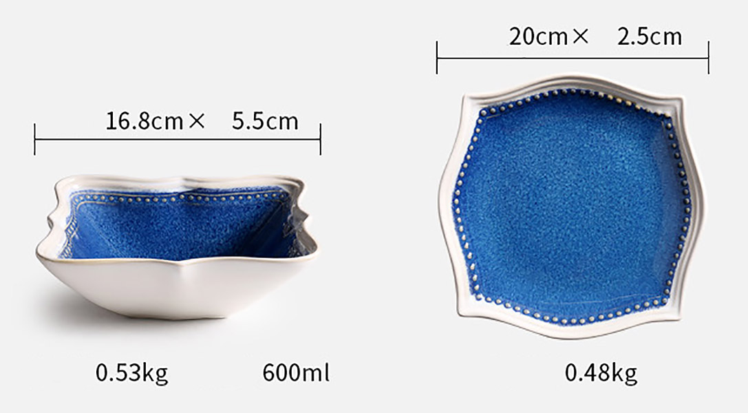 Bộ tô dĩa gốm porcelain handmade OMK GT69 nhà hàng khách sạn.