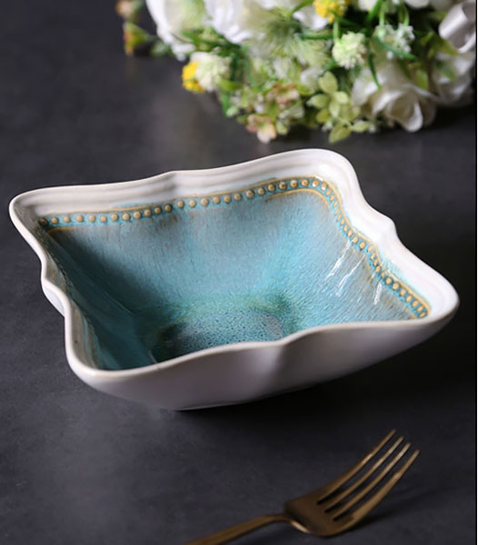 Bộ tô dĩa gốm porcelain handmade OMK GCPW003.