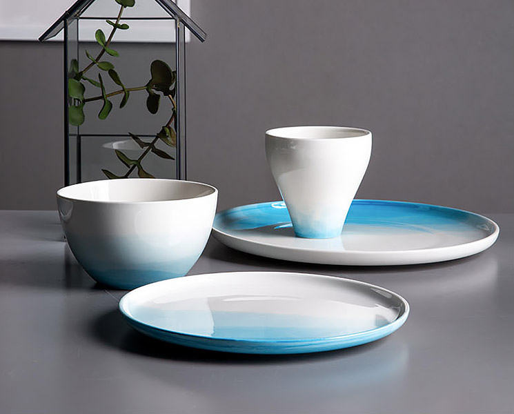 Bộ tô chén dĩa gốm porcelain handmade Ijarl JL004.