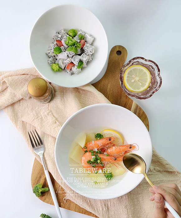 Tô thố gốm porcelain McAllen MA009 đựng thức ăn nhà hàng.