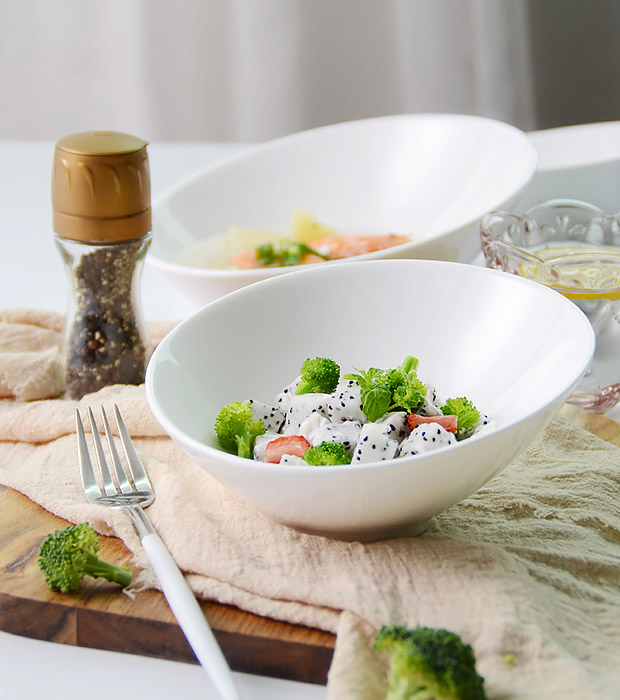 Tô thố gốm porcelain McAllen MA009 đựng thức ăn nhà hàng.