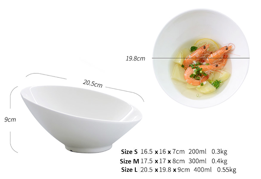 Tô thố gốm porcelain McAllen MA009 đựng thức ăn nhà hàng.