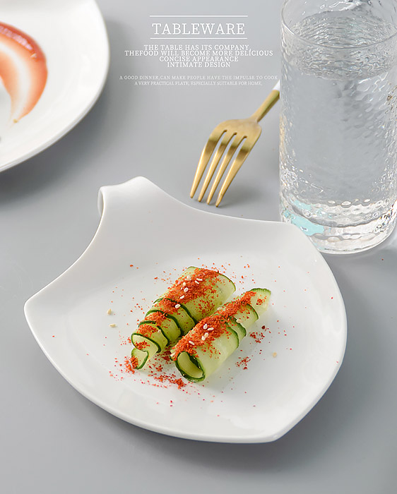Dĩa kiểu gốm porcelain McAllen MA010 đựng thức ăn trưng bày.